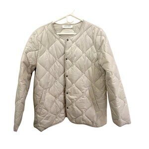 CALVIN KLEIN - CREAM GRAY - DIAMON QUILTED JACKET